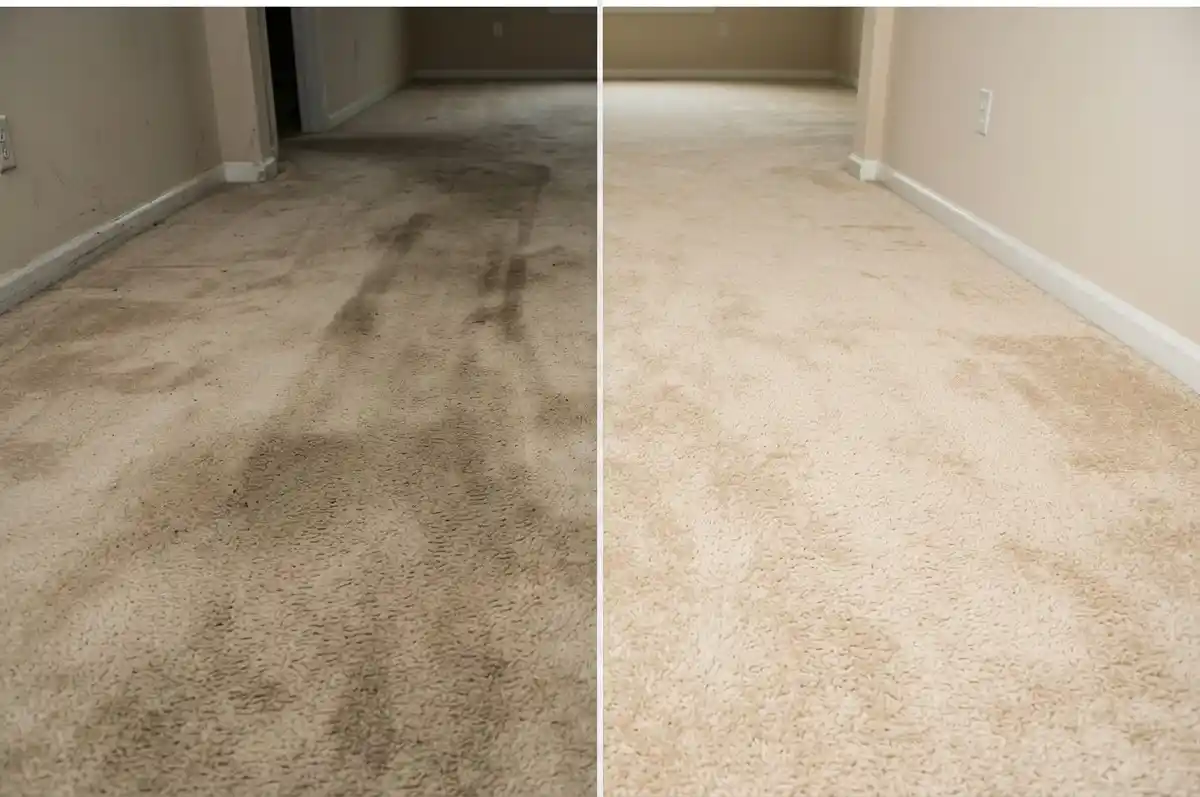 Carpet cleaning before and after result in Commerce City